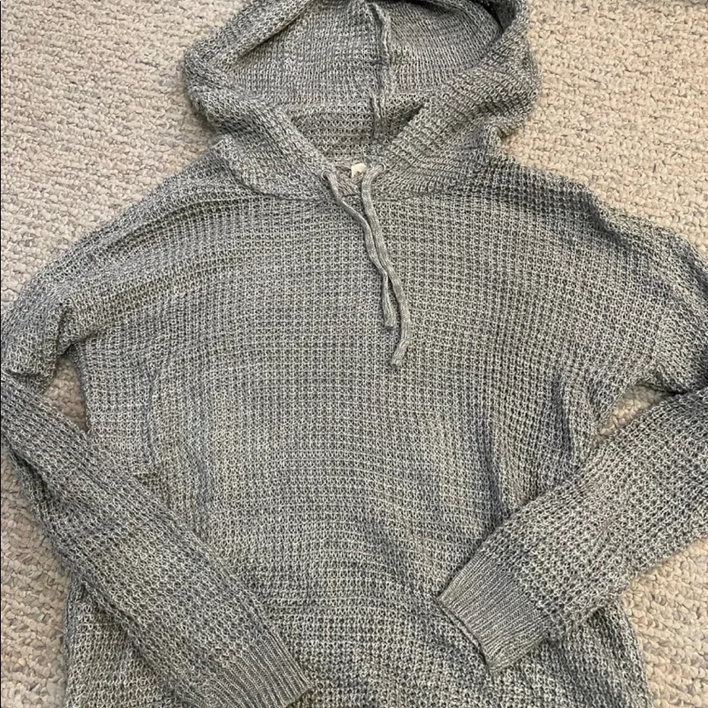 🌸4 for $25🌸 Grey Knit Hoodie - Picture 1 of 2
